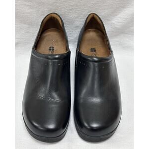 Shoes for Crews Lila Slip Resistant Black Leather Juno Work Clogs Size 8.5 Nurse